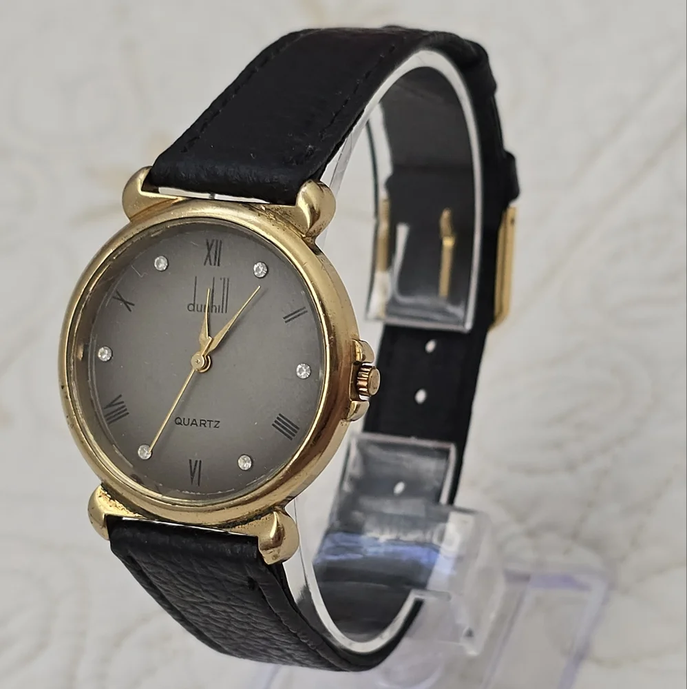 Vintage Alfred Dunhill Watch Quartz Japanese Gold-Plated Chic Ladies Unisex